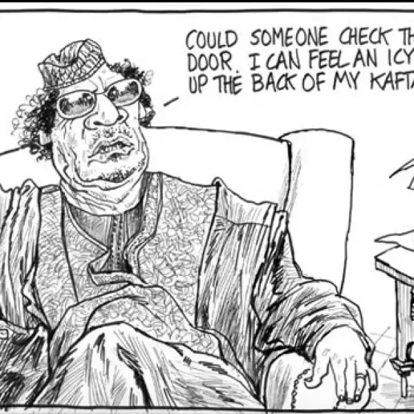 Gadhafi - caricatura - Tom Scott