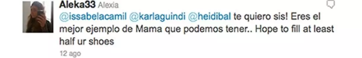 Alexia mostró admiración por su hermana en su papel como mamá.