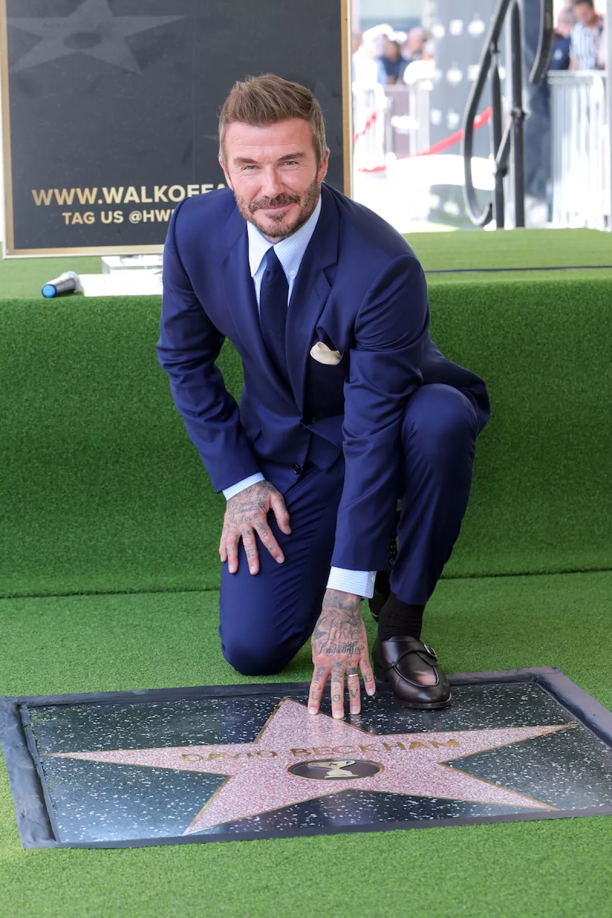 David Beckham develó su estrella en el Paseo de la Fama de Hollywood