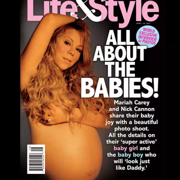 Mariah Carey acaba de posar en Life&Style mostrando su pancita de embarazada.