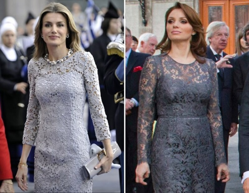 La Princesa en una visita oficial a Oviedo y la primera dama en la toma de protesta de su esposo en 2012.