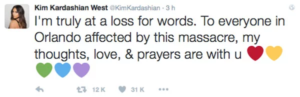 Kim también usó Twitter para externar sus sentimientos.