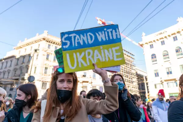 "Milano Contro La Guerra" (Milan Against War) Anti-War Protest