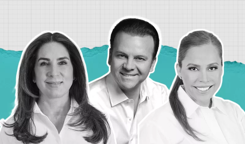 Ellos son los candidatos a gobernador de Durango en 2022: Marina Vitela, Esteban Villegas y Paty Flores. 