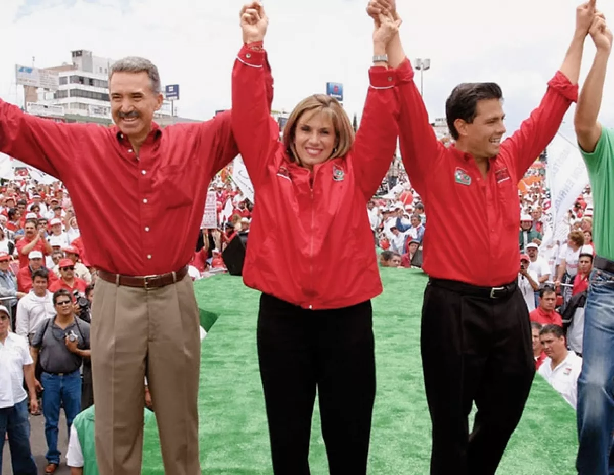 Roberto Madrazo, Mónica Pretelini y Enrique Peña Nieto.
