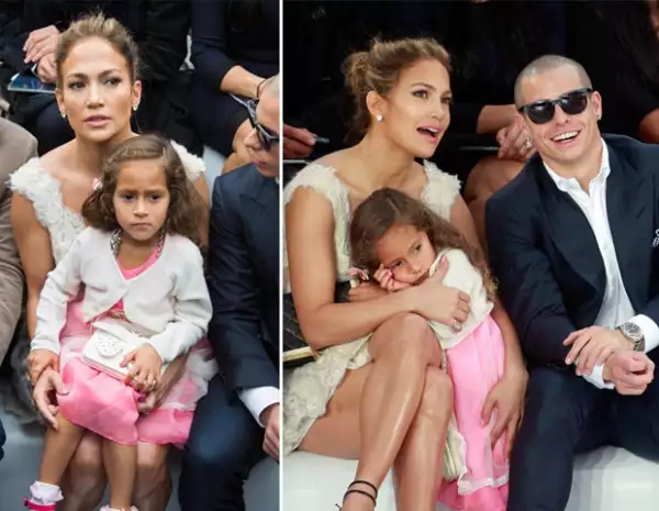 La cantante acudió a la pasarela de Chanel con su hija, quien se aburrió.