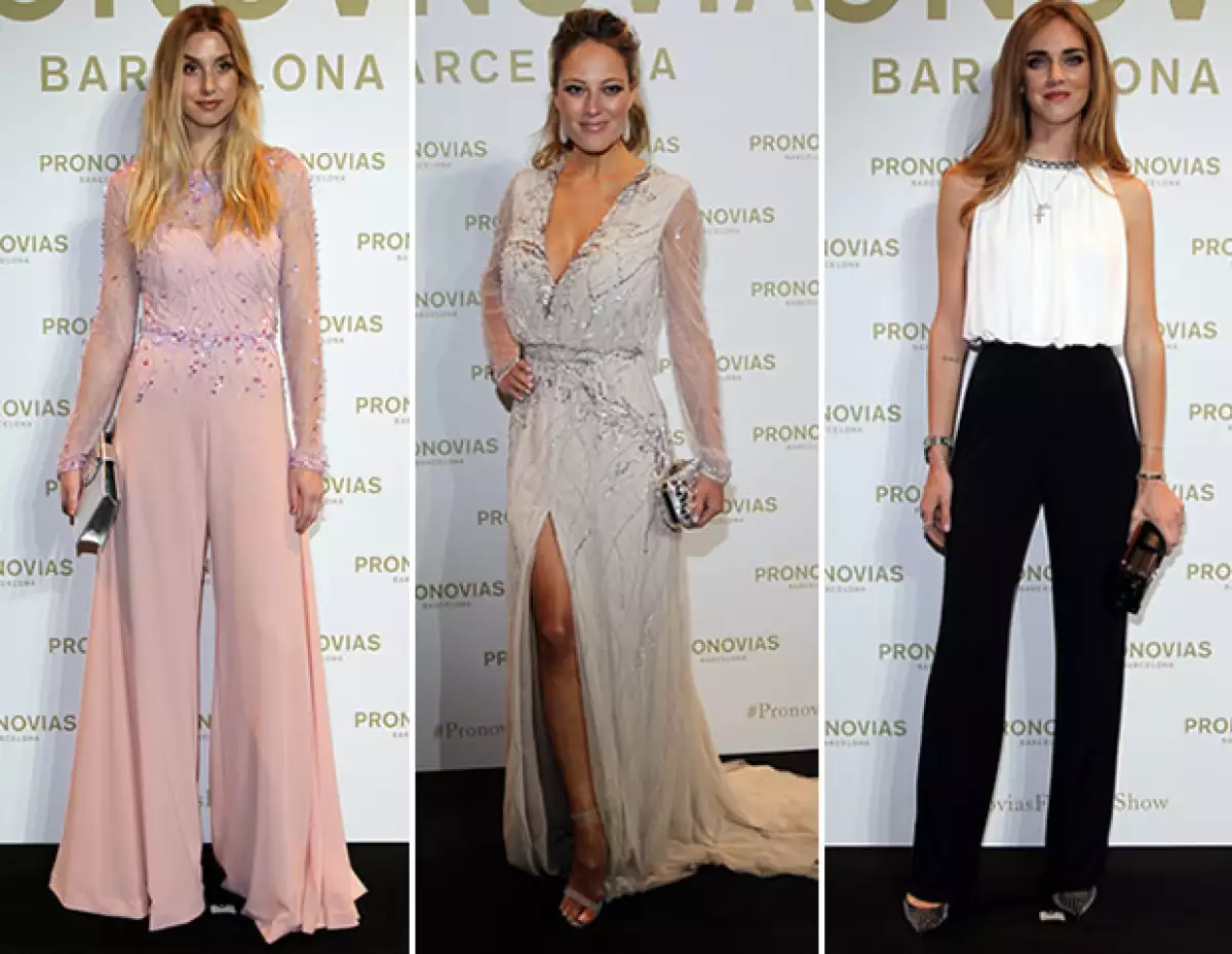 Whitney Port, Vanessa Huppenkothen y Chiara Ferragni en el show de Pronovias Atelier 2017.