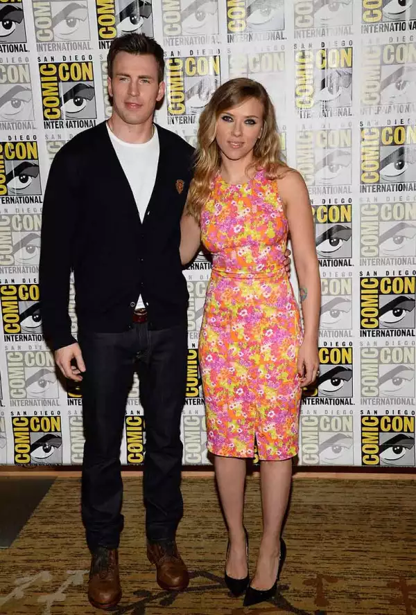 Scarlett fue el apoyo de Evans cuando se anunció que se convertiría en el Capitán América.