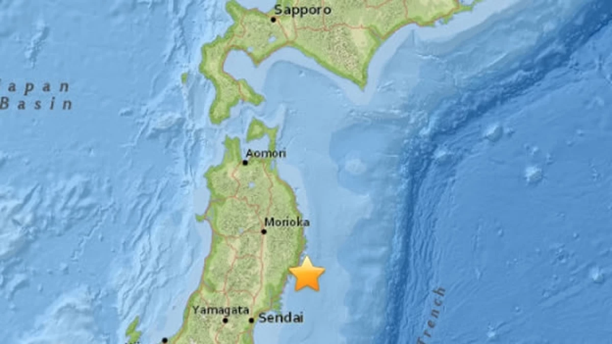 El epicentro del movimiento telúrico se registró a unos 33 kilómetros al sureste de Ofunato, Japón,
