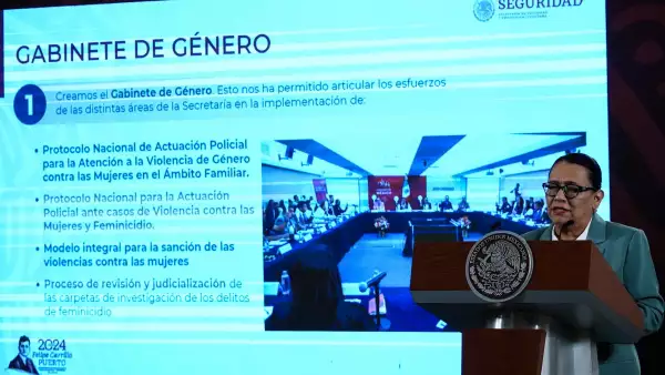 Estos son los municipios donde hay más feminicidios, informa Rosa Icela Rodríguez