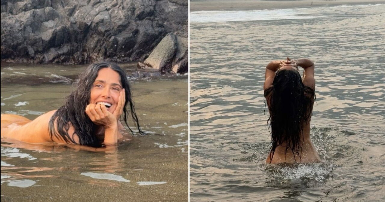 Eternamente sexy: Salma Hayek celebra sus 60 con un desnudo en la playa