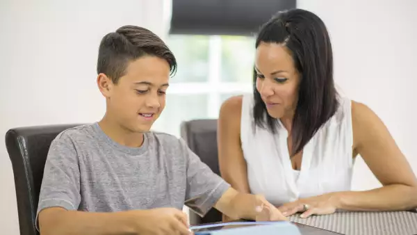 Son Showing His Mother Something on the Internet