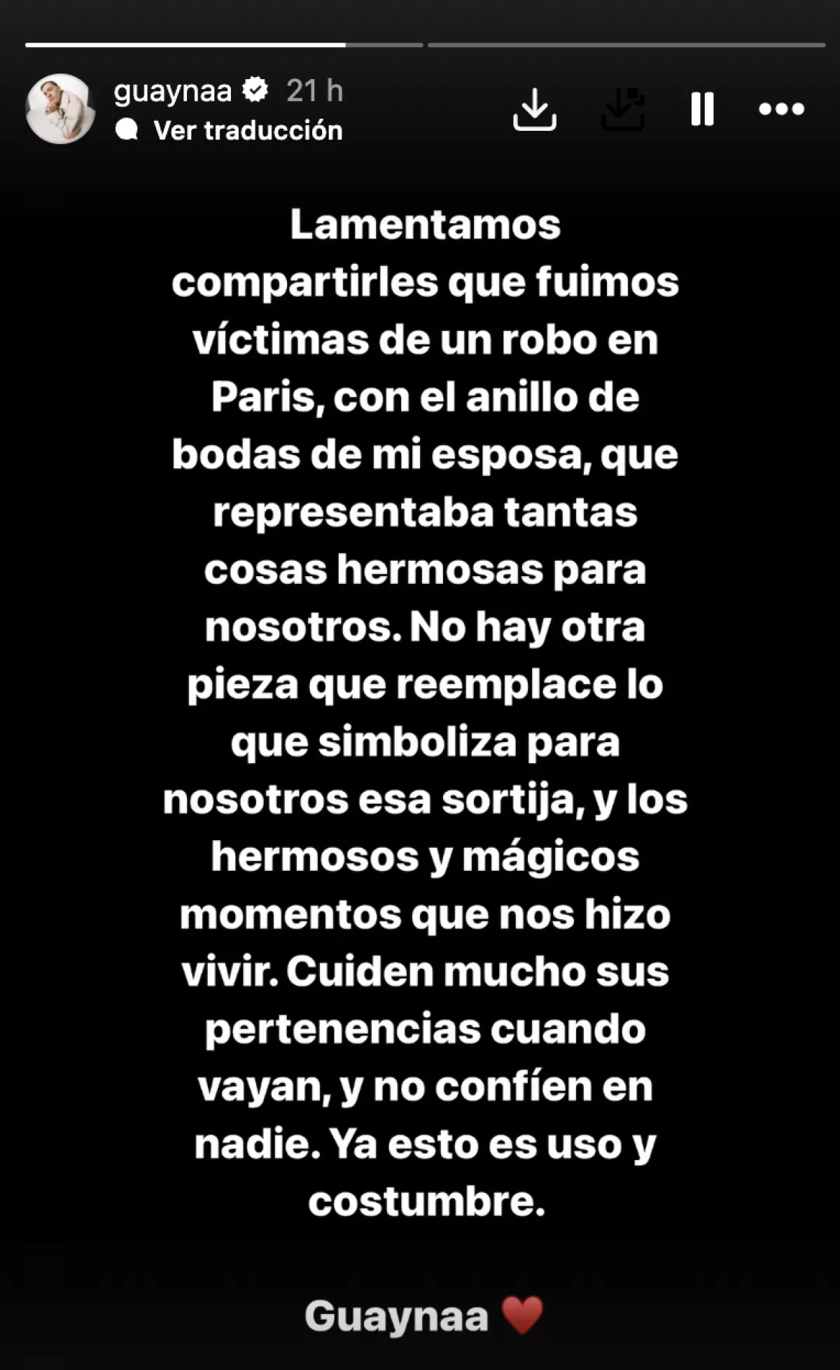 Lele Pons comparte que le robaron su anillo de bodas en París