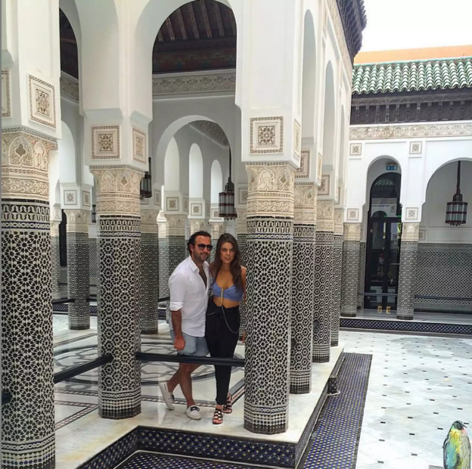 En La Mamounia, Marrakech, con su esposo Daniel.