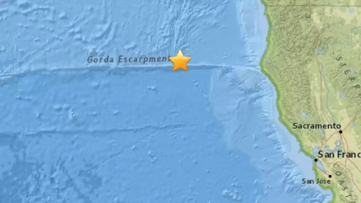 el epicentro estuvo ubicado a 253 kilómetros al oeste de Fernale y a 534 kilómetros al oeste-noroeste de Sacramento, California