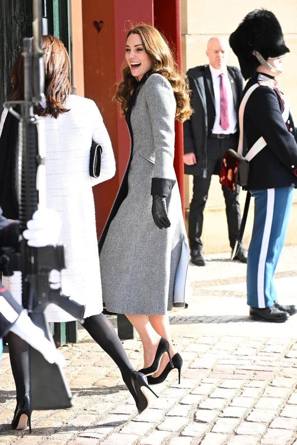 Catherine Duchess of Cambridge and Crown Princess Mary at the Amalienborg Courtyard, Copenhagen, Denmark - 23 Feb 2022