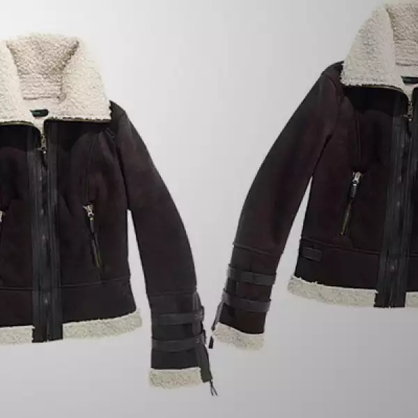 Esta chamarra de piel de borrego te puede proteger contra el frío de las mañanas.