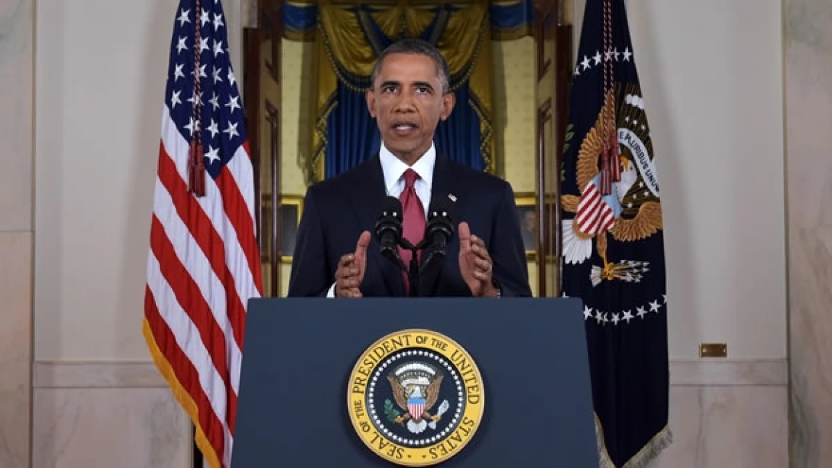 El presidente de Estados Unidos Barack Obama al dirigir un mensaje a la nación en el que presentó el plan para atacar a ISIS
