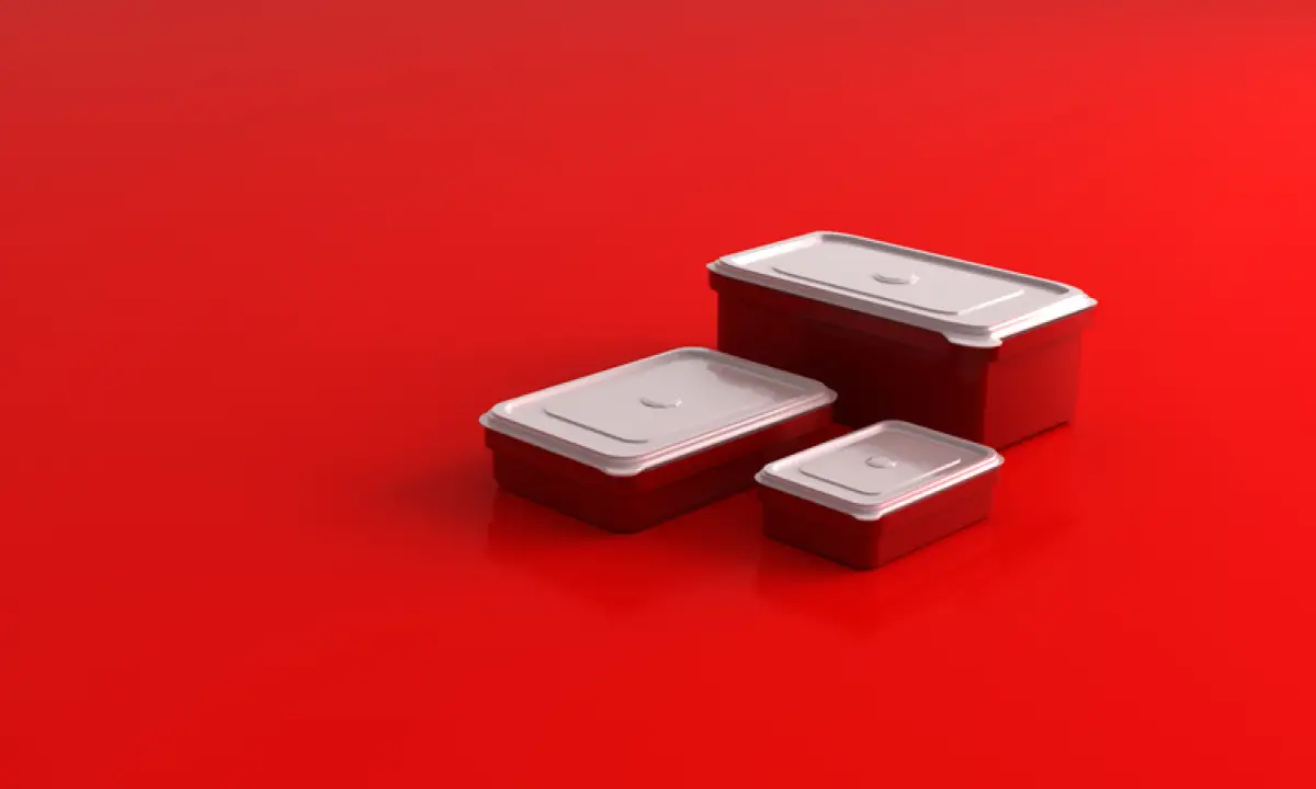 Set de recipientes rojos de Tupperware