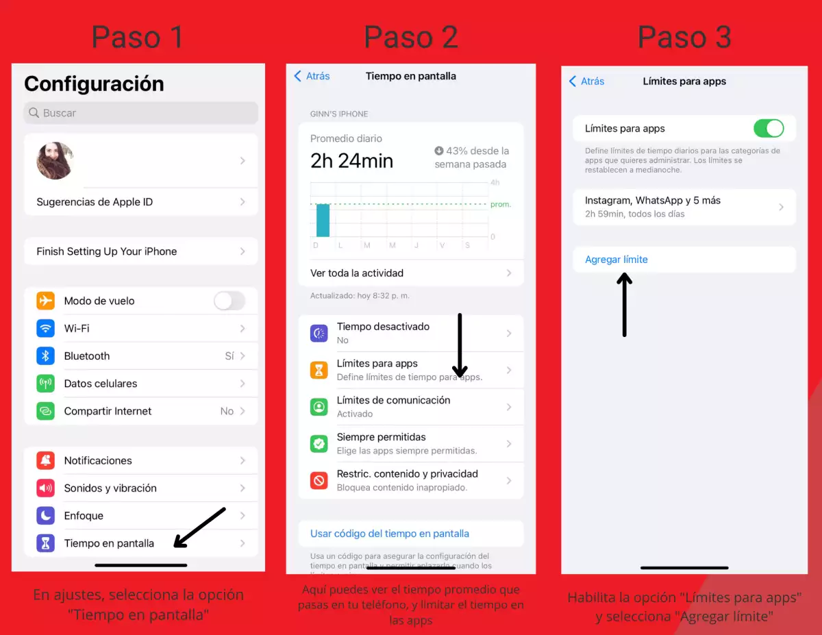 Cómo limitar el uso de apps en Iphone