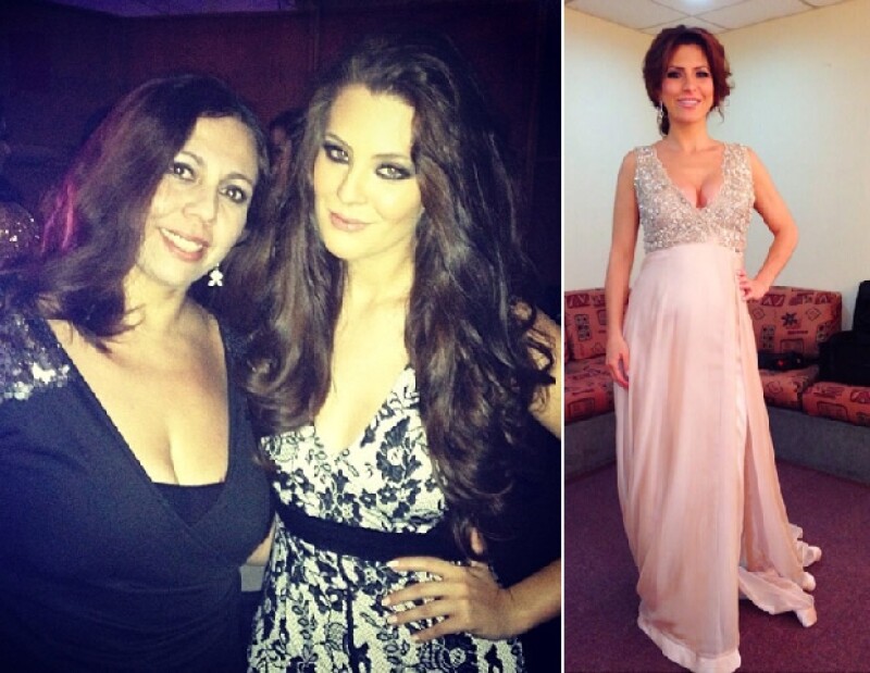 Izquierda: Laura Arrieta con Karla Carrillo. Derecha: Alessandra con uno de sus diseños.