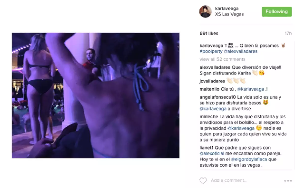 Con esta foto, Karla Laveaga dejó claro que ella estaba con Alejandro en Las Vegas.