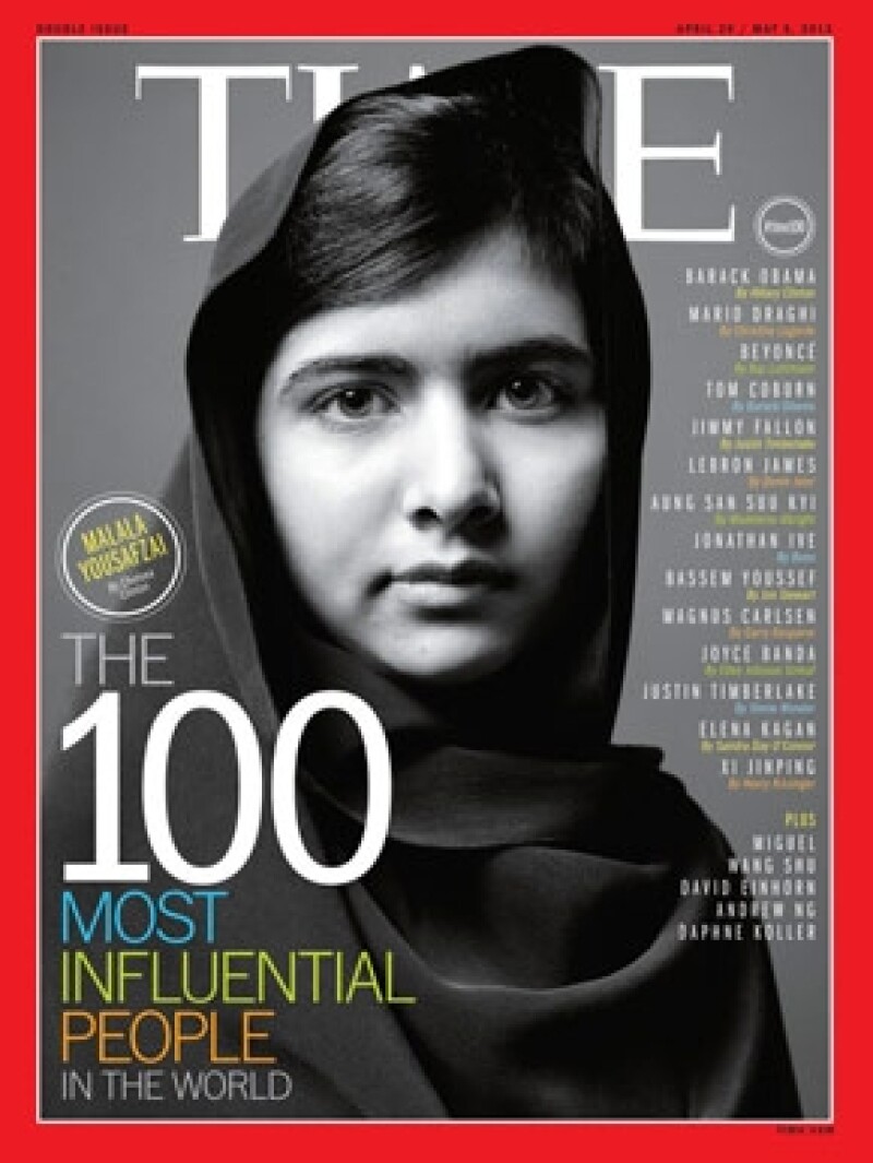 Malala apareció en la revista Time como una de 100 personalidades más influyentes del mundo.