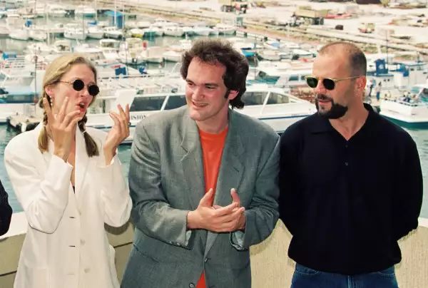 Bruce Willis, Quentin Tarantino y Uma Thurman