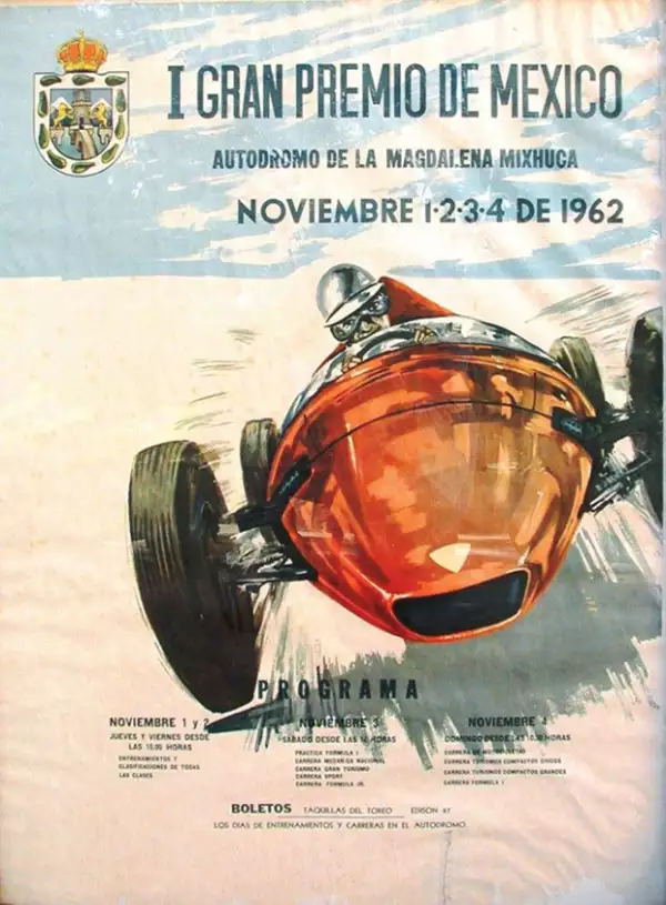 Primer cartel. Así se anunciaba el primer Gran Premio de México.