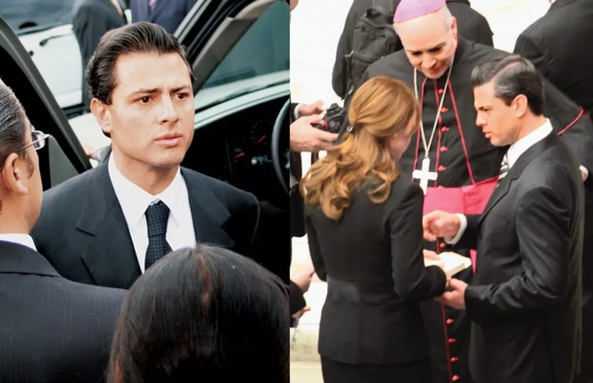 A la izquierda, de las primeras apariciones en Quién del priista fue cuando su papá, Enrique Peña del Mazo, murió en julio de 2005. A la derecha lo vemos en una foto del 2009, cuando viajó junto con Angélica Rivera a Roma y en donde recibieron la bendició