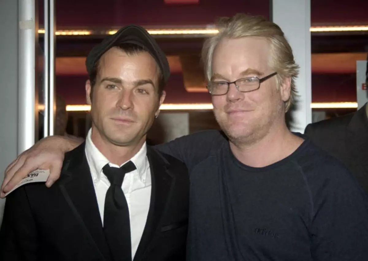 Justin Theroux y Philip Hoffman en 2005.