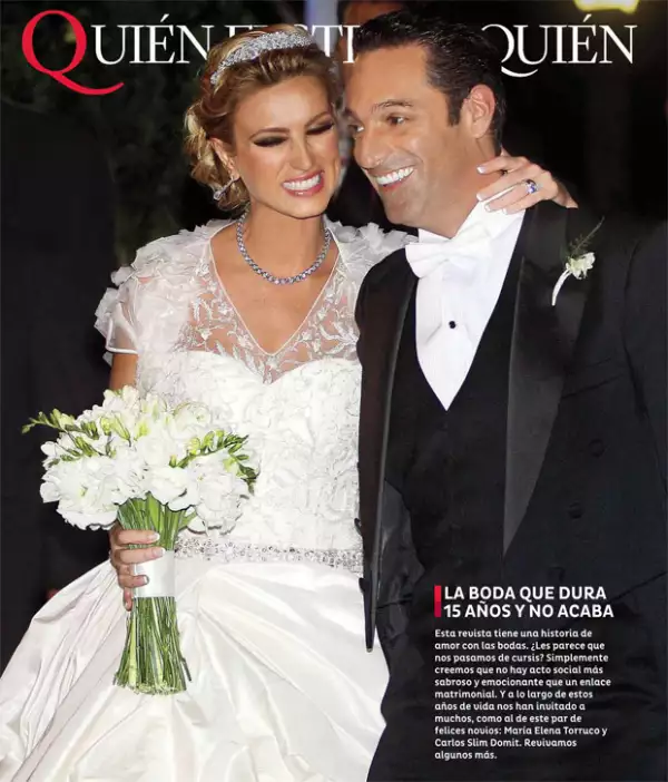 Carlos Slim Domit y María Elena Torruco enncabezan nuestra lista de bodas.