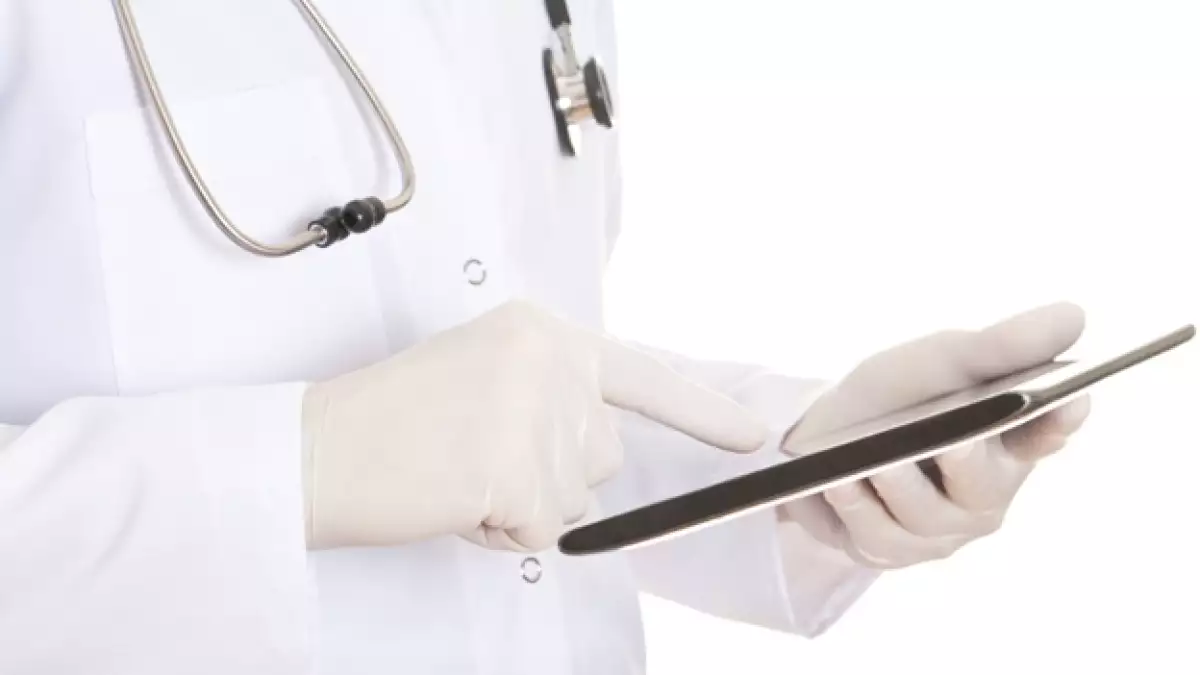 ipad, enfermo, doctor