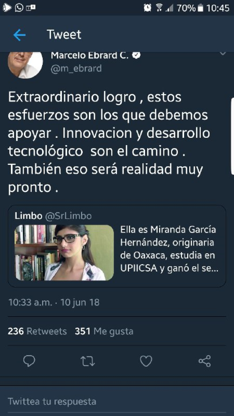 El tuit de Ebrard