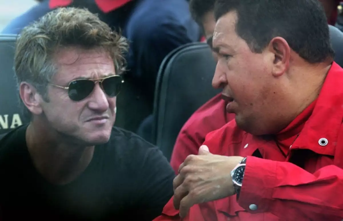 Sean Penn y Hugo Chávez en una de las tres visitas que ha hecho el actor a Venezuela. La imagen es del 3 de agosto de 2007.