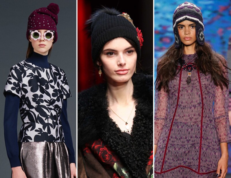 Los gorros "beanie" estuvieron presentes en Markus Lupfus, Dolce & Gabbana y Anna Sui.