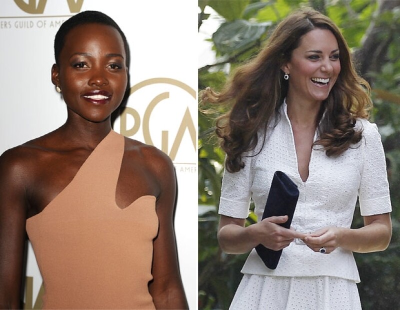 Lupita y Kate Middleton, elegantes y alegres.