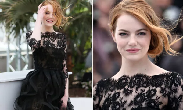 El viento sopló muy fuerte a tal grado que Emma fue víctima y su bello vestido se levantó de más.