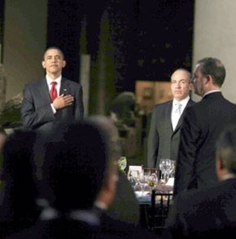 El presidente de Estados Unidos disfrutó de una velada en el Museo Nacional de Antropología, brindó por ambos países y degustó comida mexicana.