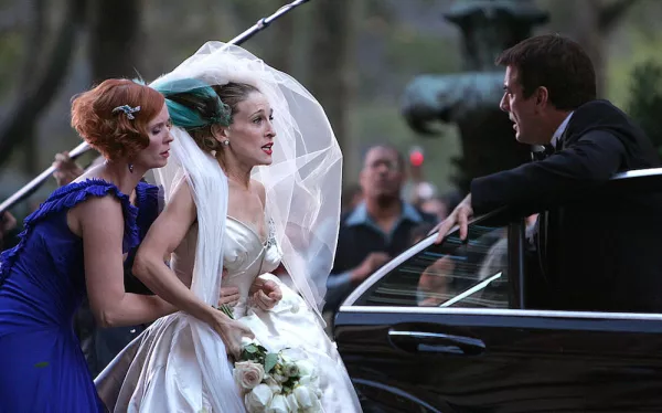 Sarah Jessica Parker, Chris Noth, Cynthia Nixon and Kristin Davis on Location for "Sex and the City: The Movie" - October 12, 2007