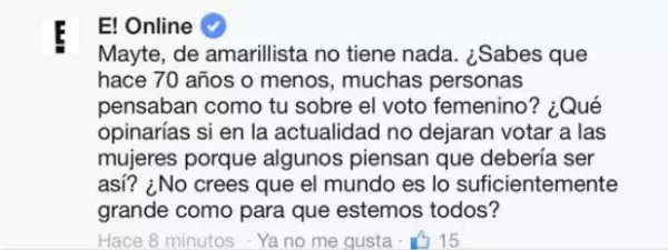 E! supo responderlos de una manera que hizo pensar a más de uno.