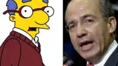 El presidente Felipe Calderón Hinojosa y Kirk Van Houten, papá de Milhouse en Los Simpson.