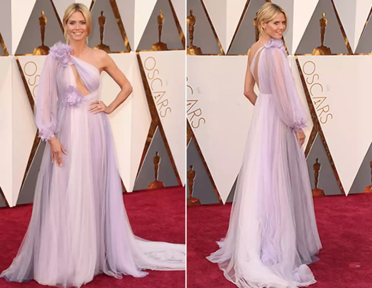 Heidi Klum llegó en Marchesa y no nos encantó.