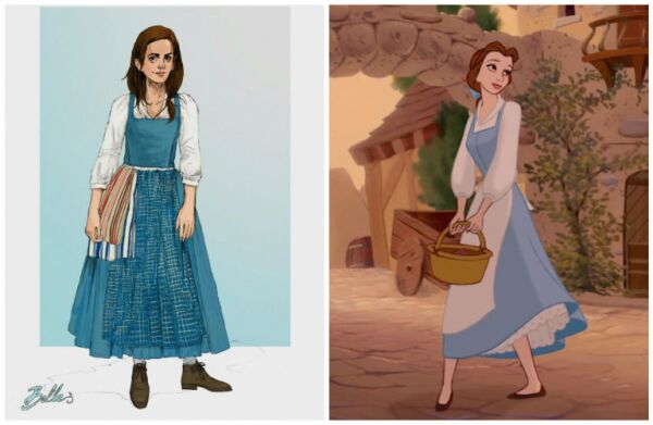 Sketch vestuario Emma Watson como Bella