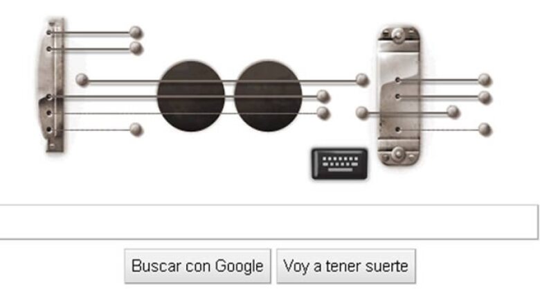 El 9 de julio de 2011 este ‘doodle’ interactivo recordó a los usuarios el aniversario 96 del nacimiento de Les Paul, el inventor de la guitarra eléctrica.