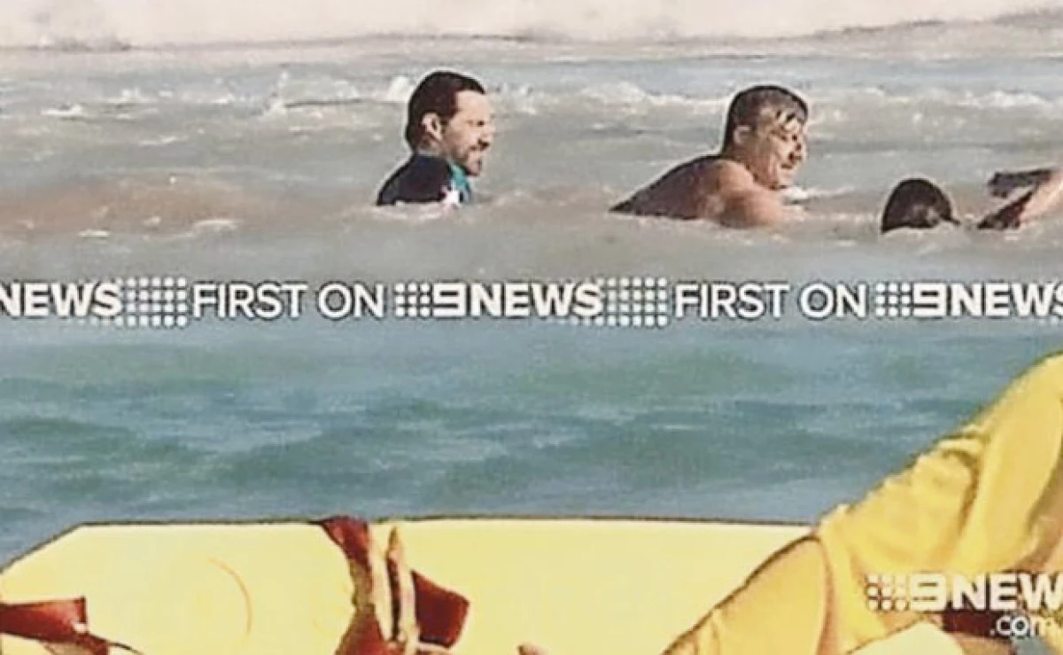 El actor se encontraba disfrutando de la playa en Sidney, sin embargo, el fuerte oleaje casi le arrebata a su hijo.