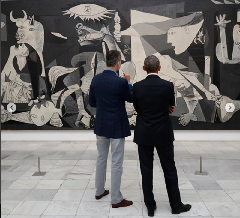 Felipe y Barack en museo