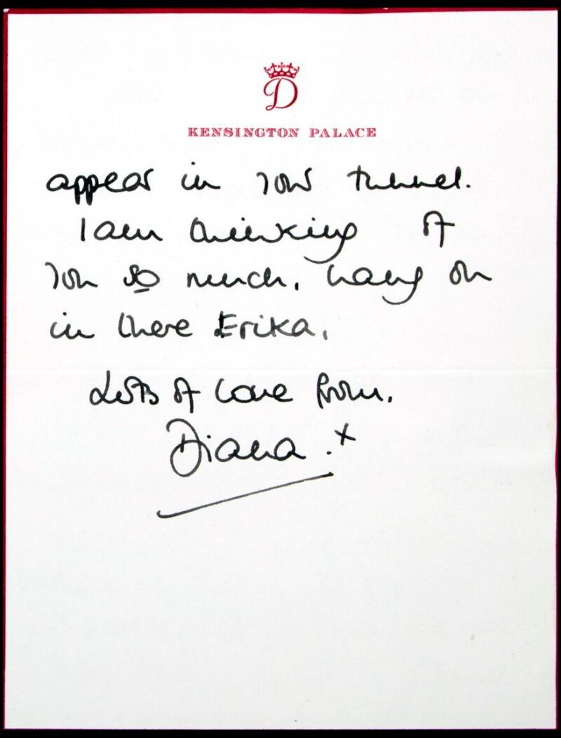 Revelan carta de Lady Di