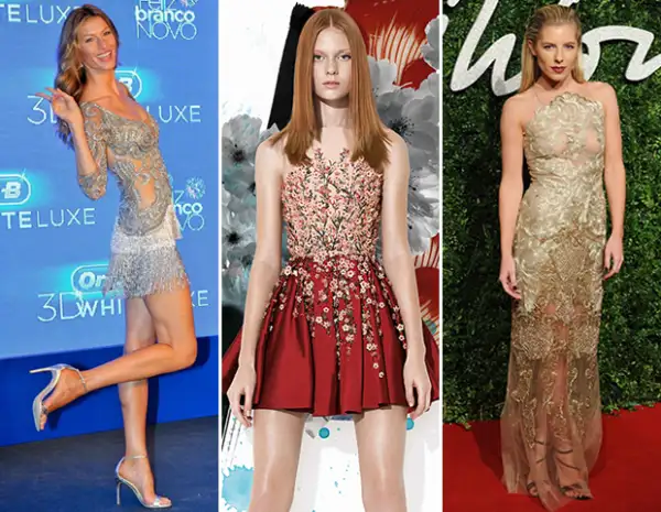 Gisele Bündchen en un diseño de la brasileña en 2012  / Pieza de la colección SS16 de Patricia Bonaldi / Mollie King también viste de la diseñadora sudamericana.