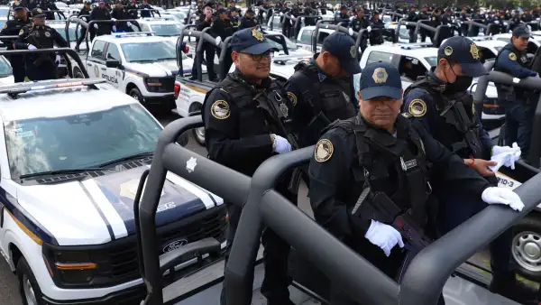 Policías y patrullas de la Secretaría de Seguridad Ciudadana de la Ciudad de México.